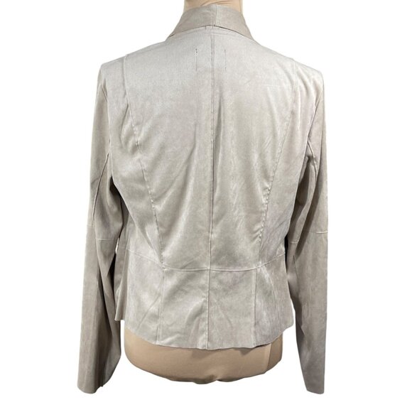 KUT From The Kloth Faux Suede Jacket Size M Medium Tan Drape Front - Picture 3 of 7